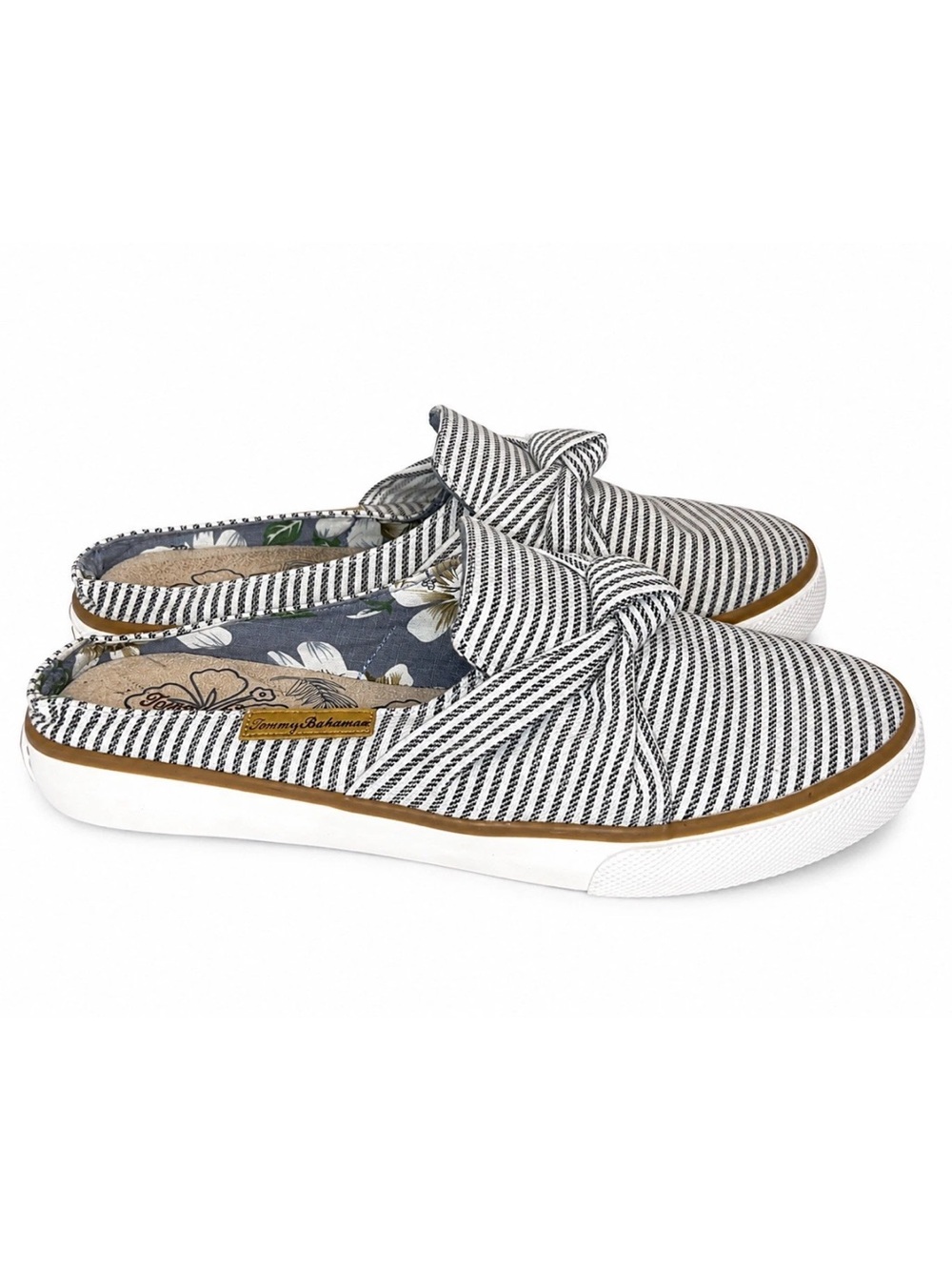 Tommy Bahama Women’s Striped Knotted Slip On Mules Sneakers Sz 8